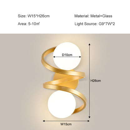 White Frosted Glass Lampshade Wall Lights G9 7W Creative Dining room Bedroom Bedside Aisle Wall Lamp Modern LED Lighting