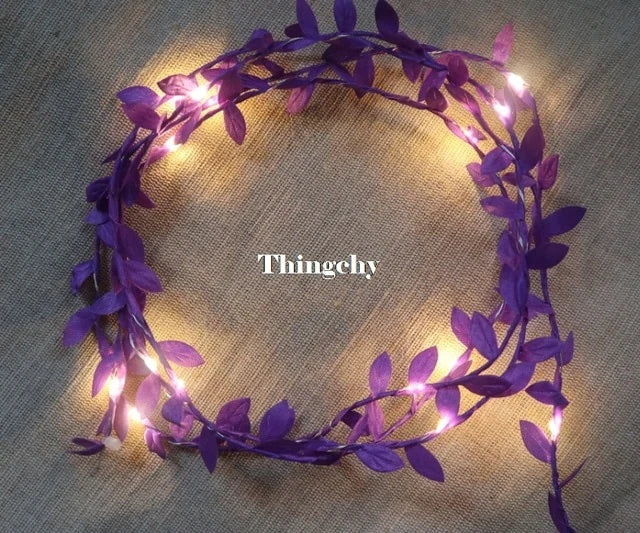 tiny leaves garland fairy light led copper wire Battery string lights for Wedding forest Table Christmas home party Decoration