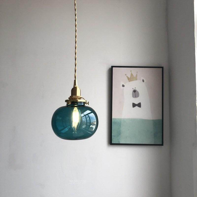 Modern Creative Glass Pendant Lamp Bar Bedside Bedroom Dining Room Decoration Pendant Lights Indoor LED E27 Combination Lighting