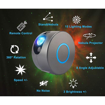 Star Projector Laser Galaxy Starry Sky Projector  LED Night Light with Remote Night Star Projector with 15 Mode Lighting Shows for For Bedroom and Party Decoration