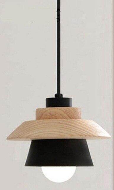 Modern Pendant Lamp Light, Natural Simple Wooden Pendant Light Lighting Fixture For Loft Cafe Bar Living Room Luminaire