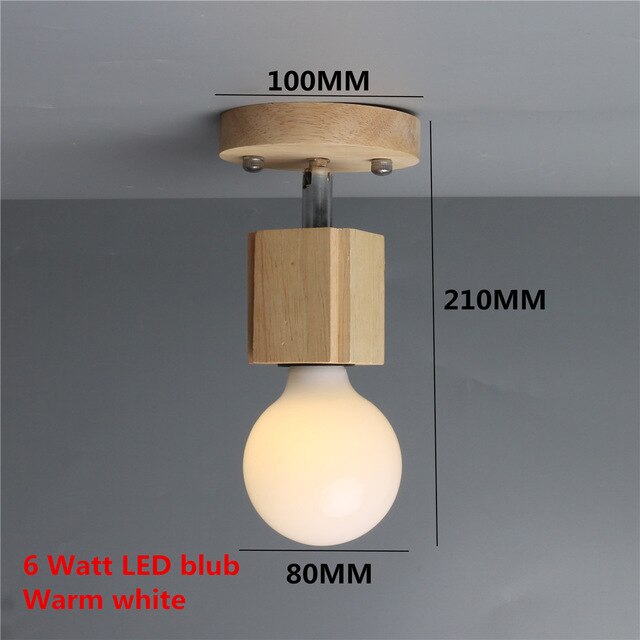 Nordic Ceiling Lamp LED Indoor Light Wood Pendant The Modern Restaurant Shop Bar Living Dining Room Corridor Lighting Fixture