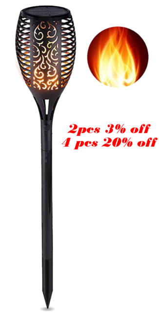 Garden Solar powered LED luz Flame Lamp Waterproof 33LEDs Lawn camps Flame Flickering Torch Light Outdoor Solar LED Fire Lights