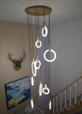 LED Nordic Wooden Iron Acryl Rings DIY LED Lamp LED Light.Pendant Lights.Pendant Lamp.Pendant light For Dinning Room Foyer