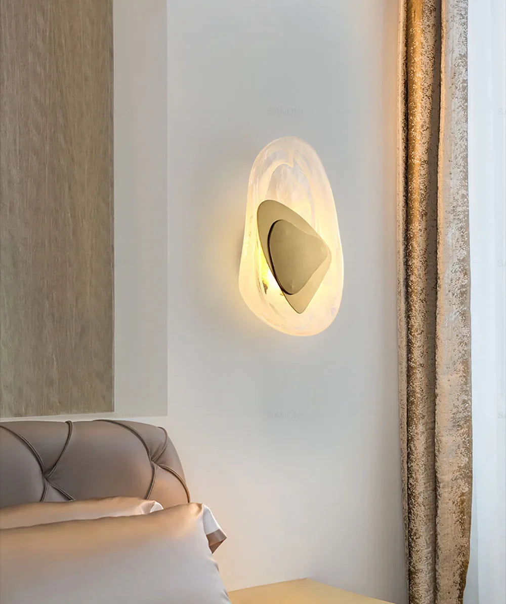 Modern LED Wall Lamp Crystal Art Glass Wall Light Bedside Sconce for BedroomBackground Aisle Stairs Patio Decor Lighting