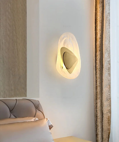 Modern LED Wall Lamp Crystal Art Glass Wall Light Bedside Sconce for BedroomBackground Aisle Stairs Patio Decor Lighting