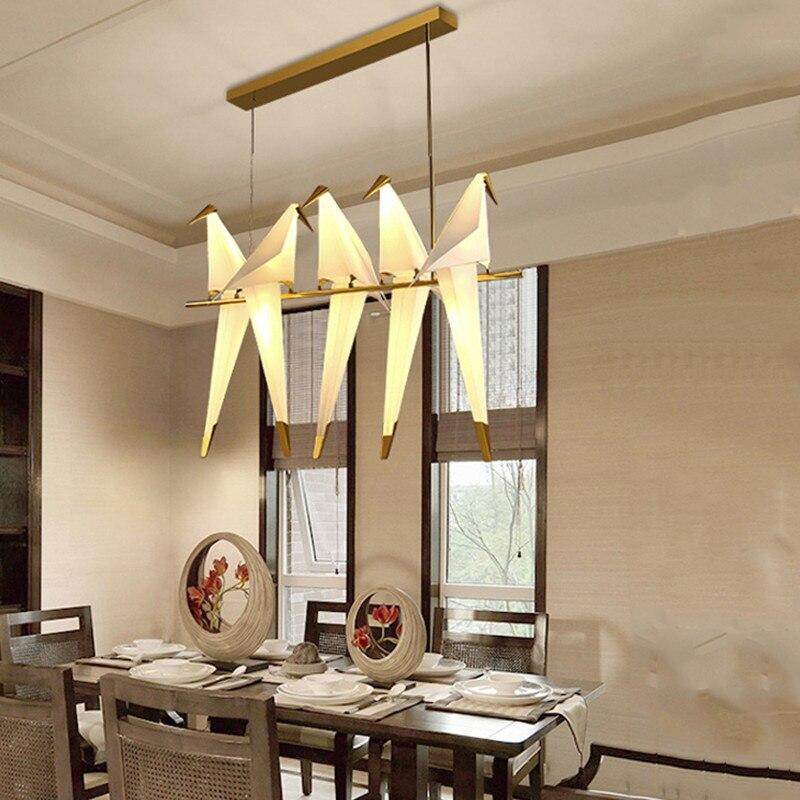 Nordic Bird Iron Pendant Light Paper Crane LED Lamp   Suspension Luminaire Loft Living Room Restaurant Pendant Lamp