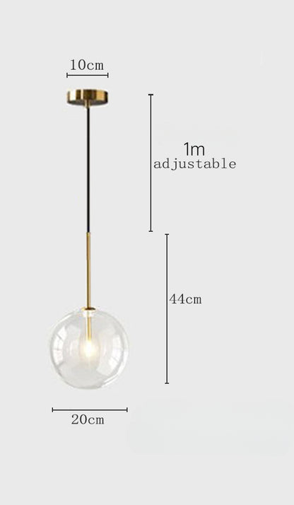 Nordic Clear Glass Lampshade Hanging Light Creative Restaurant Chandelier Simple Bar Cafe Lamps