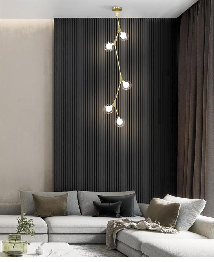 Stair Long Chandelier Modern Simple Personalized Creative Lamp