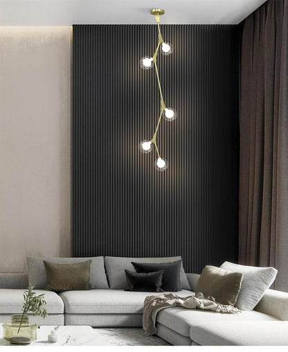 Stair Long Chandelier Modern Simple Personalized Creative Lamp