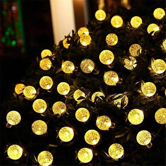 10M 50Led Solar Powered Bulbs Led String Lights for Outdoor Lighting Courtyard Street Garden Led Fairy Lights Christmas Garland