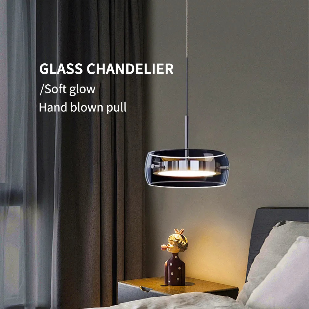 3-color Modern Minimalist Dining Table Light Glass Restaurant Pendant Light Restaurant  Indoor Lighting