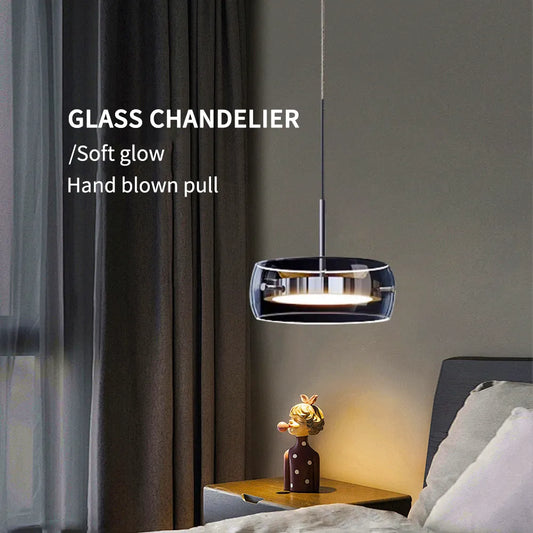 3-color Modern Minimalist Dining Table Light Glass Restaurant Pendant Light Restaurant  Indoor Lighting