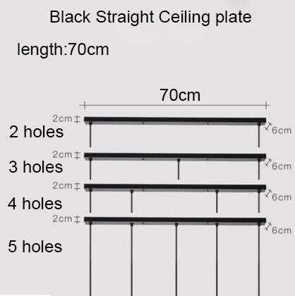 Ceiling Plate Black/White Iron Pendant Lamp Bases DIY 2/3/4/5 holes 25cm/30cm/40cm/50cm Straight/Round Ceiling Base
