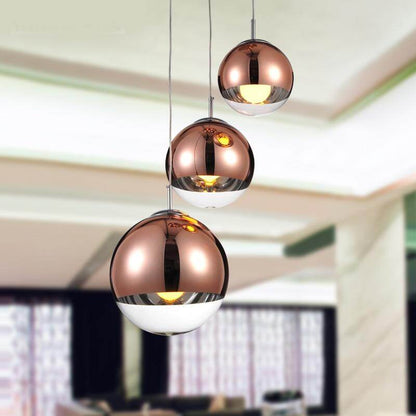 Modern TDixon Pendant Lights Gold Silver Mirror Ball Hanglamp Globe Glass Led Lamp Kitchen Living Room Bedroom Nordic Lamp
