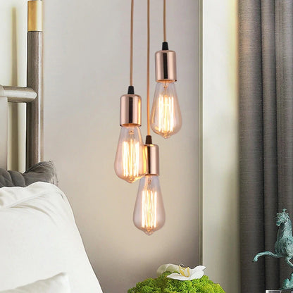 Female ceiling chandelier multi-head chandelier creative restaurant clothing store chandelier retro industrial wind braided wire lamp
