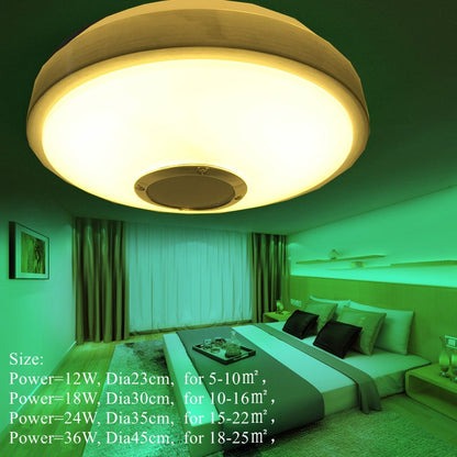 New Modern Wireless Bluetooth Speaker Music Playing And 2.4G RF Remote Control Dimmable LED Ceiling Lamp Romantic Music Lamp