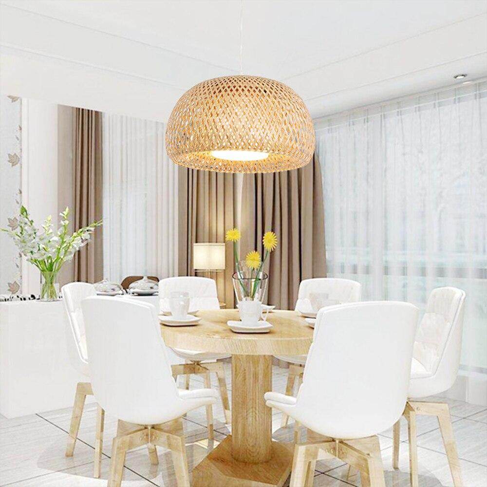 New Chinese Bamboo Weaving Bamboo Nest Nest Antique Pendant Light E27 Lamps Lanterns Living Room Hotel Restaurant Aisle Lamp