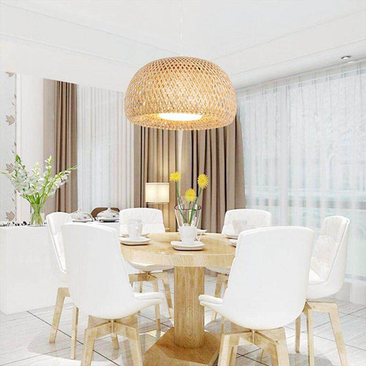 New Chinese Bamboo Weaving Bamboo Nest Nest Antique Pendant Light E27 Lamps Lanterns Living Room Hotel Restaurant Aisle Lamp