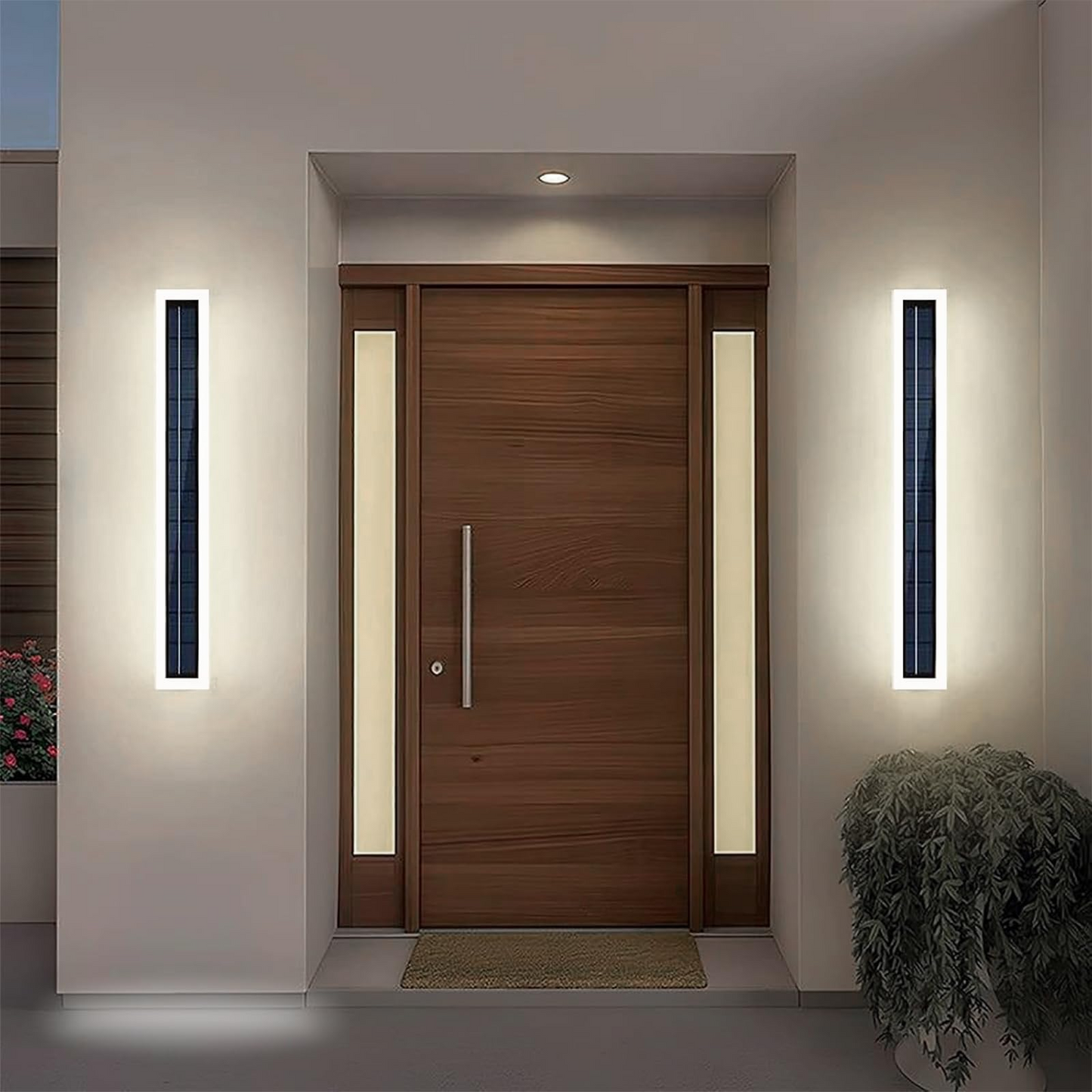 Solar Wall Lights Outdoor IP65 Waterproof LED 60CM Long Acrylic Lampshade 10W Wall Mount Light