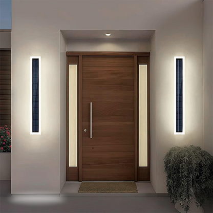 Solar Wall Lights Outdoor IP65 Waterproof LED 60CM Long Acrylic Lampshade 10W Wall Mount Light