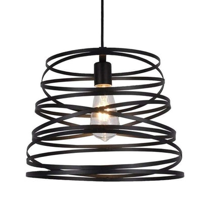 Iron Spiral Pendant Light Black / White Spring  Kitchen Island Suspension Lamp Dining Room Chandeliers Lighting Fixture