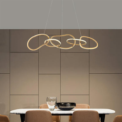 Nordic Personality Circle Stainless Steel Living Room Chandelier
