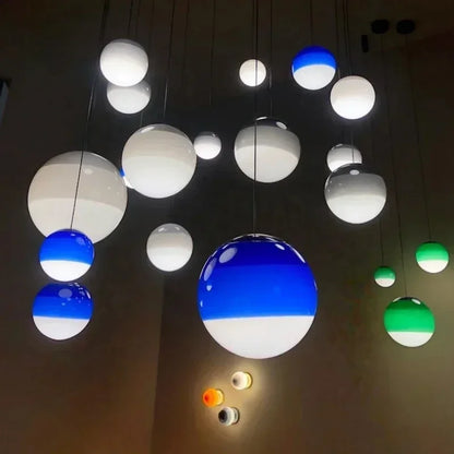 Gradient Colorful Pendant Light LED Modern Chandelier Hanging Lamps For Bedroom Living Rooms Indoor Lighting