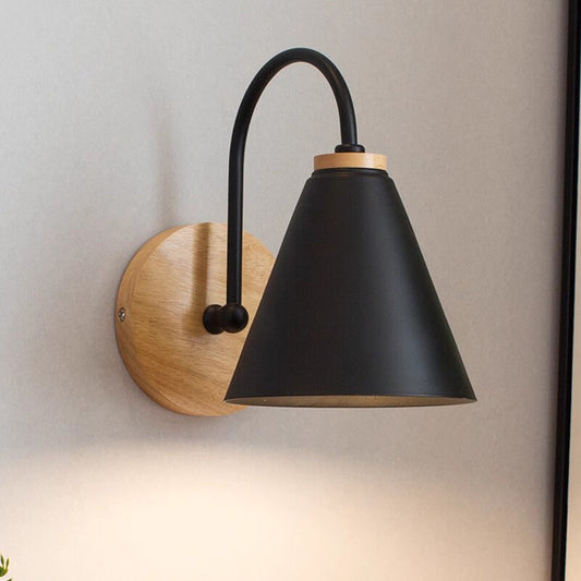 Nordic Wall Lamp Solid Wood Wall Lamps Bedroom Modern Bedside Light Creative Macaron Wall Lights E27