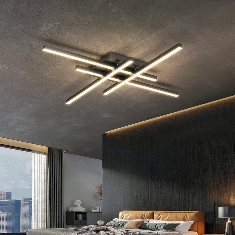 Modern LED Line Shaped Ceiling Light Used For Interior Decoration In Living Rooms Bedrooms Study Rooms Lighiting