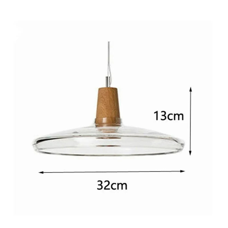 Nordic Wood Pendant Lights Glass Loft Industrial Decor Hanging Lamp Suspension Luminaire For Living Dining Room Fixtures E27