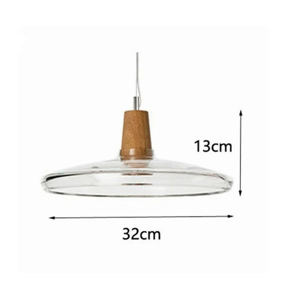 Nordic Wood Pendant Lights Glass Loft Industrial Decor Hanging Lamp Suspension Luminaire For Living Dining Room Fixtures E27