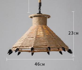 Hemp Rope Lamp Retro Creative Personality American Rural Small Chandelier