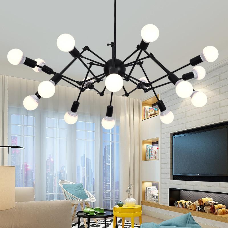 Vintage Industrial Loft Pendant Light 8/12/16/18 Heads Sputnik Pendant Lamp Restaurant Bar Lights