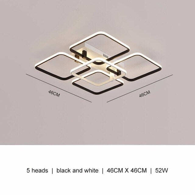 Simple Modern LED Plafon Ceiling Lights For Living Room Indoor Home Decor Bedroom Black Lamp With Remote Control Lustres