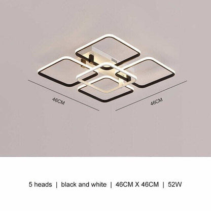 Simple Modern LED Plafon Ceiling Lights For Living Room Indoor Home Decor Bedroom Black Lamp With Remote Control Lustres