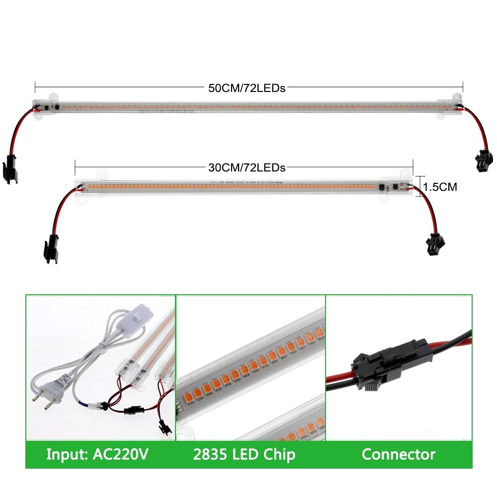LED Grow Light Full Spectrum LED Bar Lamp for Plants High Luminous Efficiency 8W 50/30cm for Grow Tent Greenhouses Flowers