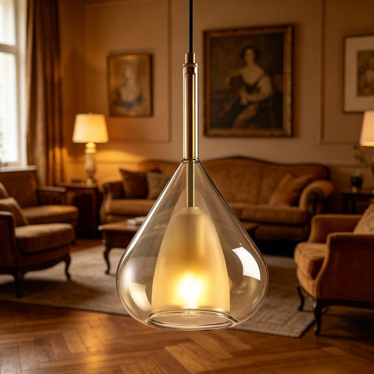 Glass Pendant Light Adjustable Hanging Bedside Ceiling Lamp Artistic Bar Lighting for Dining Room Kitchen
