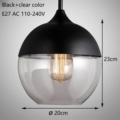 Nordic Modern loft hanging Glass Pendant Lamp Fixtures E27 E26 LED Pendant lights for Kitchen Restaurant Bar living room bedroom