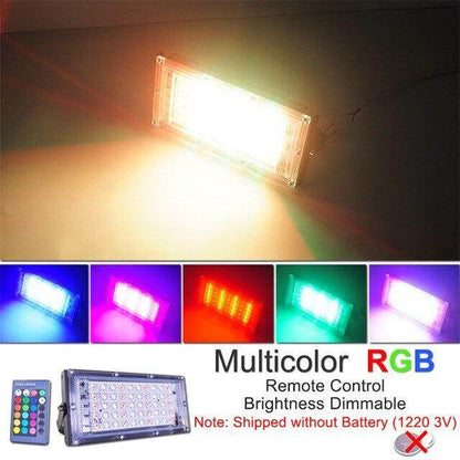 2pcs LED Flood Light 50W 100W RGB Floodlight IP65 Waterproof Outdoor Street Spot Wall Reflector Lighting Garden Spotlight