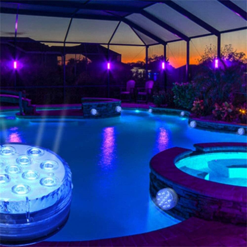 RGB Submersible Light with Magnet 13 LED Underwater Night Light Swimming Pool Light for Outdoor Vase Fish Tank Pond