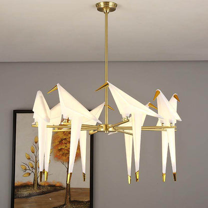 Nordic Bird Iron Pendant Light Paper Crane LED Lamp   Suspension Luminaire Loft Living Room Restaurant Pendant Lamp