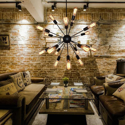 Vintage Industrial Loft Pendant Light 8/12/16/18 Heads Sputnik Pendant Lamp Restaurant Bar Lights
