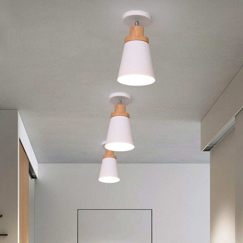 Adjustable  LED Ceiling Light Iron Wood Light Fixture Living Room Bedroom Stair Corridor Aisle Bathroom Ceiling Lamp  Balcony