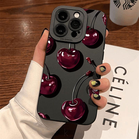 For iPhone 17 16 15 14 13 12 11 Pro Max Case Red Cherry Phone Cover For iPhone XS Max XR X 7 8 Plus 16E Shockproof Bumper Fundas