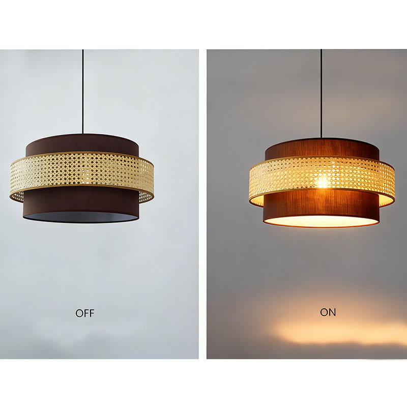 Vintage LED Pendant Light Rattan Warm lamp Pendant Lights Restaurant Hotpot Chinese Vine Art Lighting