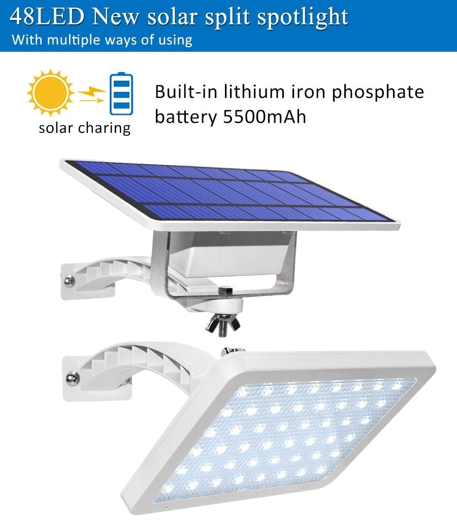 48 leds Solar Light Super Bright Adjustable Lighting Angle Outdoor Solar Garden Lamp Waterproof Lighting For Wall Yard Street