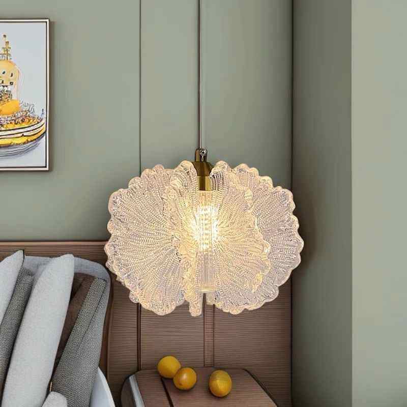 Cream-Style Long line Bedroom Bedside Flower Chandelier Acrylic Dining Room Warm Lighting Fixtures