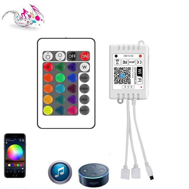 LED Strip Lights 65ft 2x10m WIFI App Intelligent Control 5050 RGB LED Smart Strip Light with IR 24 Key Controller or DC12V Adapter Kit