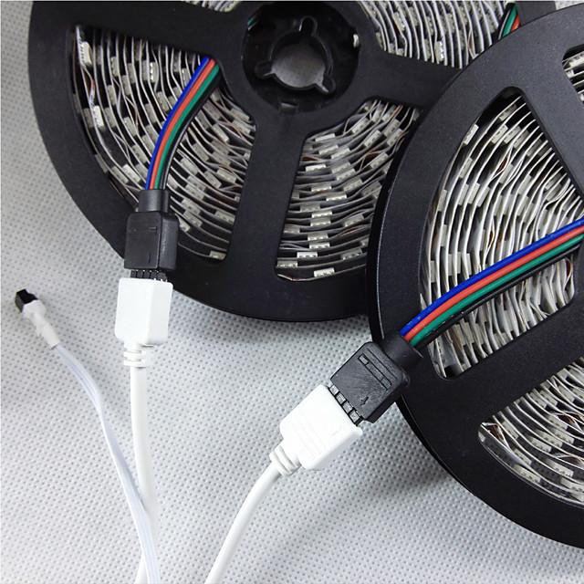 10M(2x5M) Waterproof Flexible LED Strip Lights RGB Tiktok Lights 2835 600LEDs 8mm 44Keys IR Remote Controller